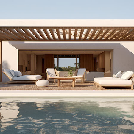 pergola near water