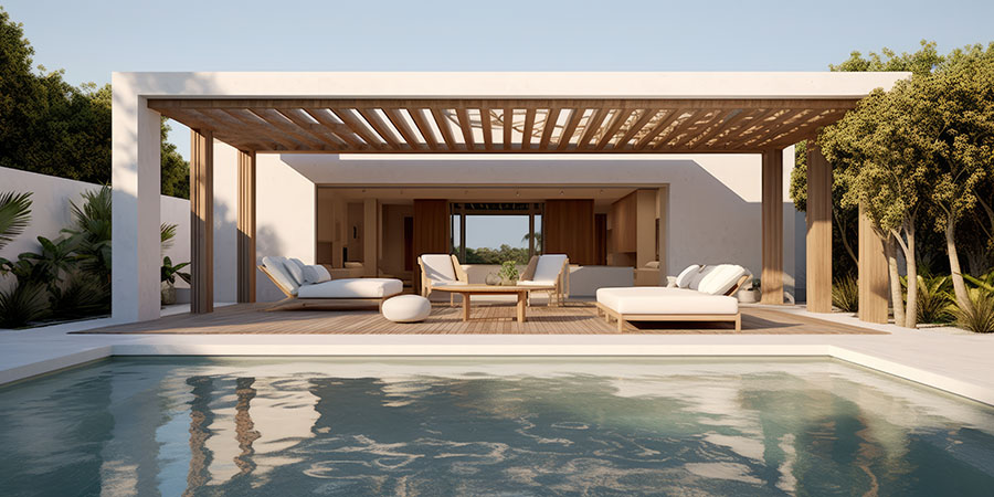 pergola near water